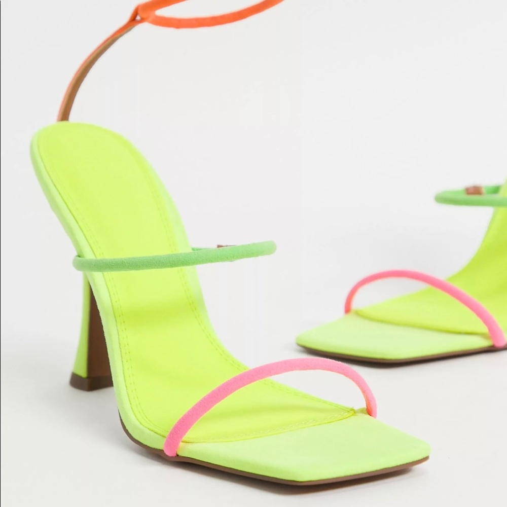 ASOS DESIGN  high-heeled sandals in neon